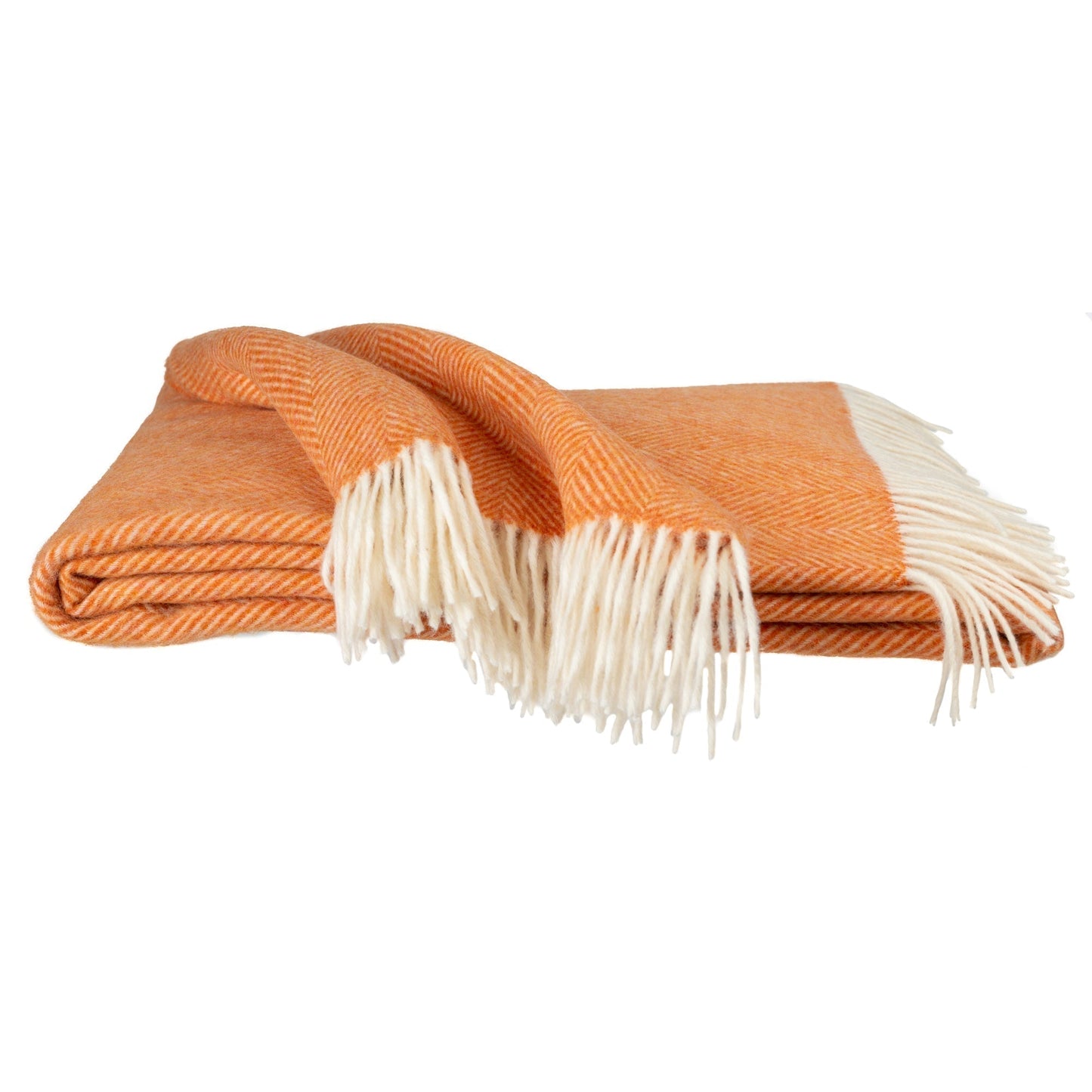 Southampton Home Merino Wool Herringbone Throw - Heirloom Tomato