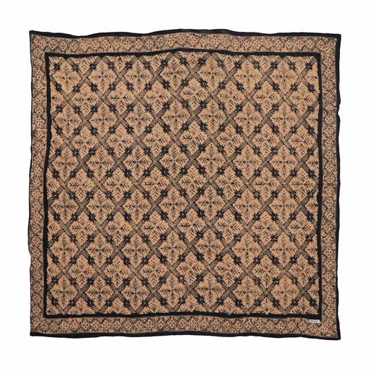 Large 39", Hand Dyed Batik Bandana, Harvest, Brown Black, Oversized, XL