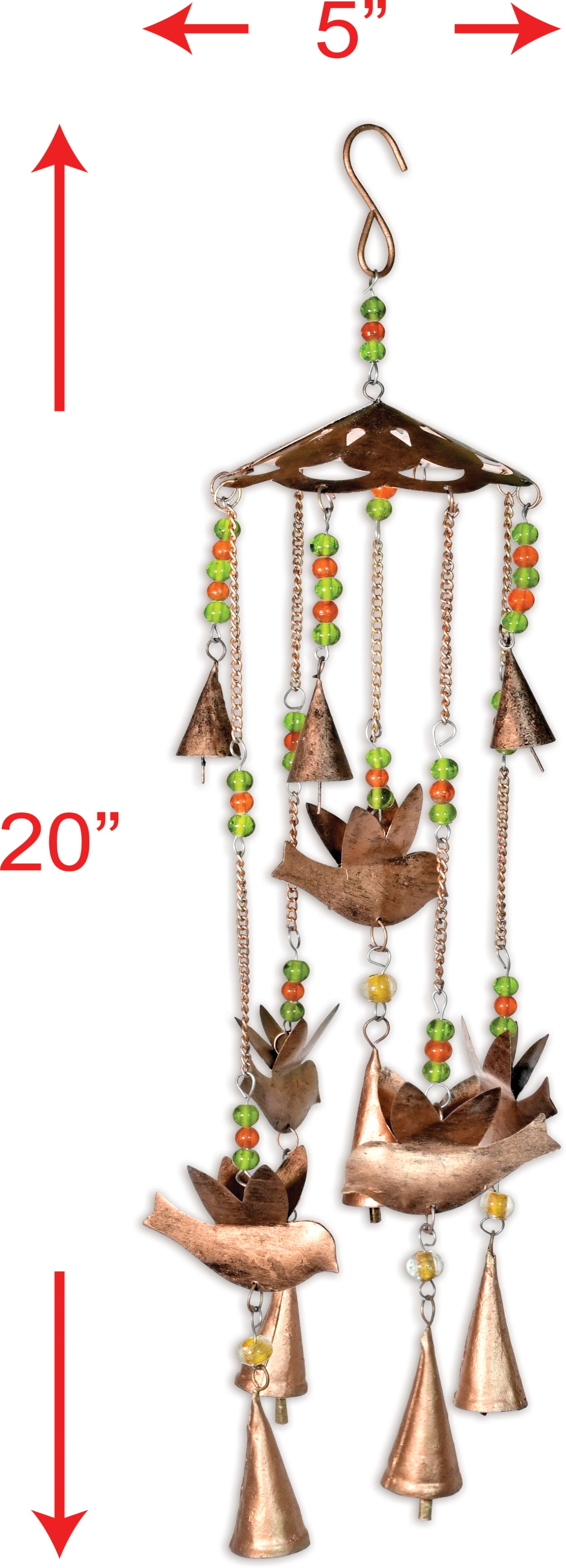 Blissful Birds Bell Chime - Antique Finish