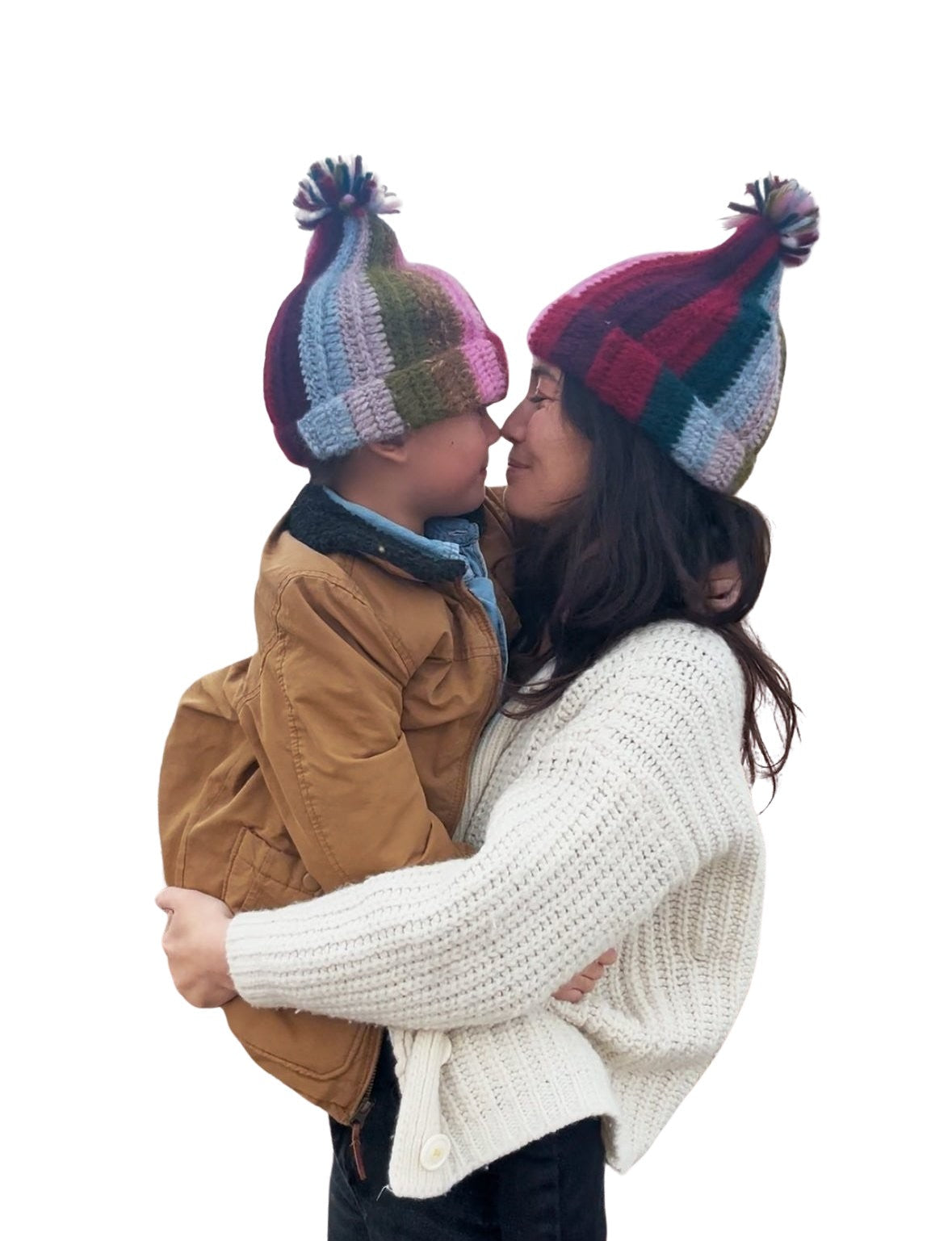 Kid's Alpaca Beanie - Mom's Rainbow