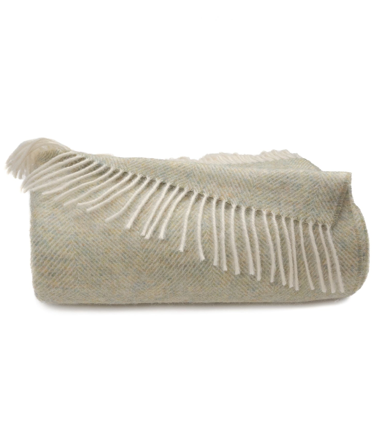 Southampton Home Shetland Lambswool Herringbone Throw – Meadow