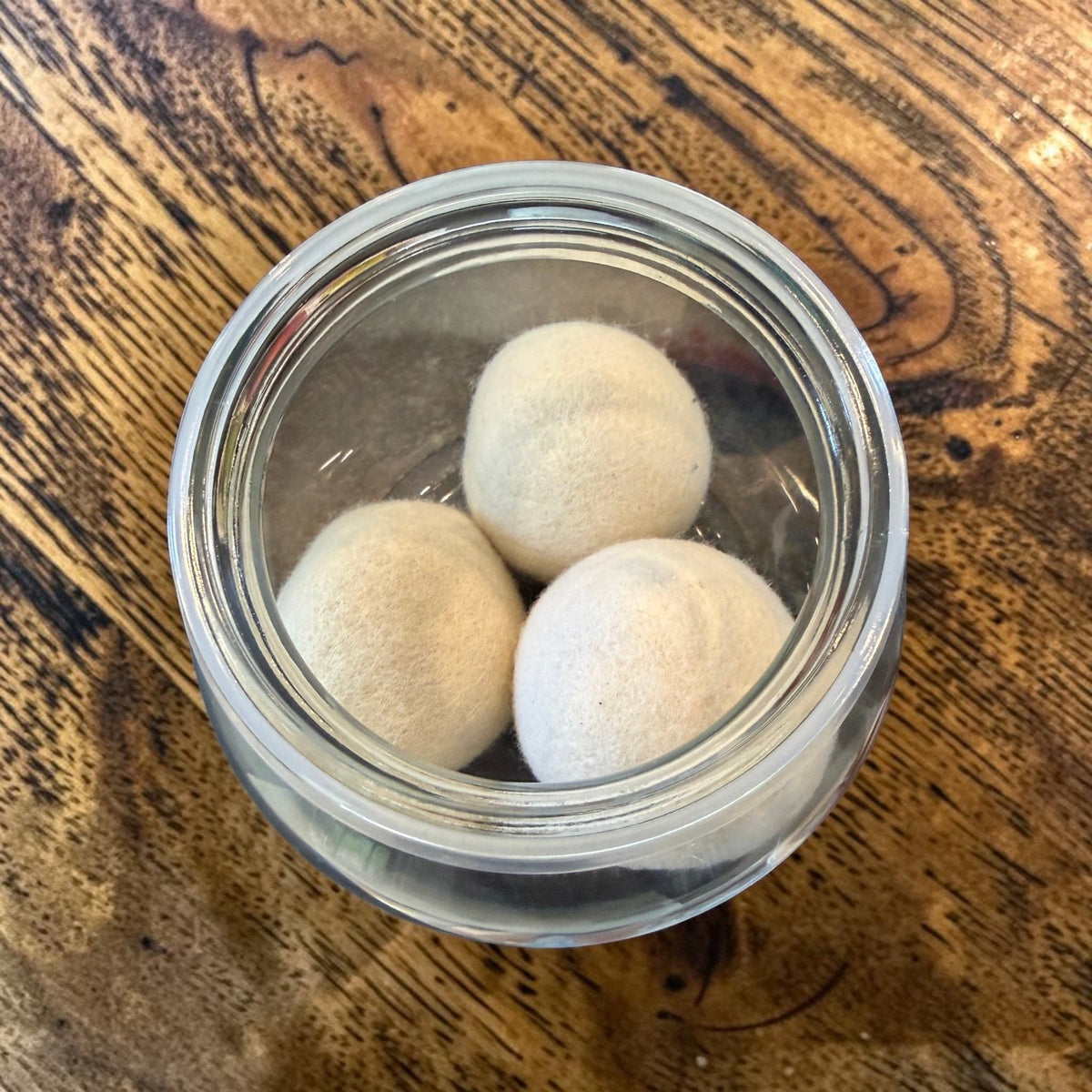 Extra Large New Zealand Wool Dryer Balls in Reusable Glass Storage Container