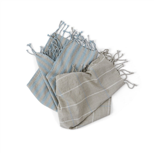 Gobi Tea Towel - 2 Pcs/Pack - Tourmaline / Grey
