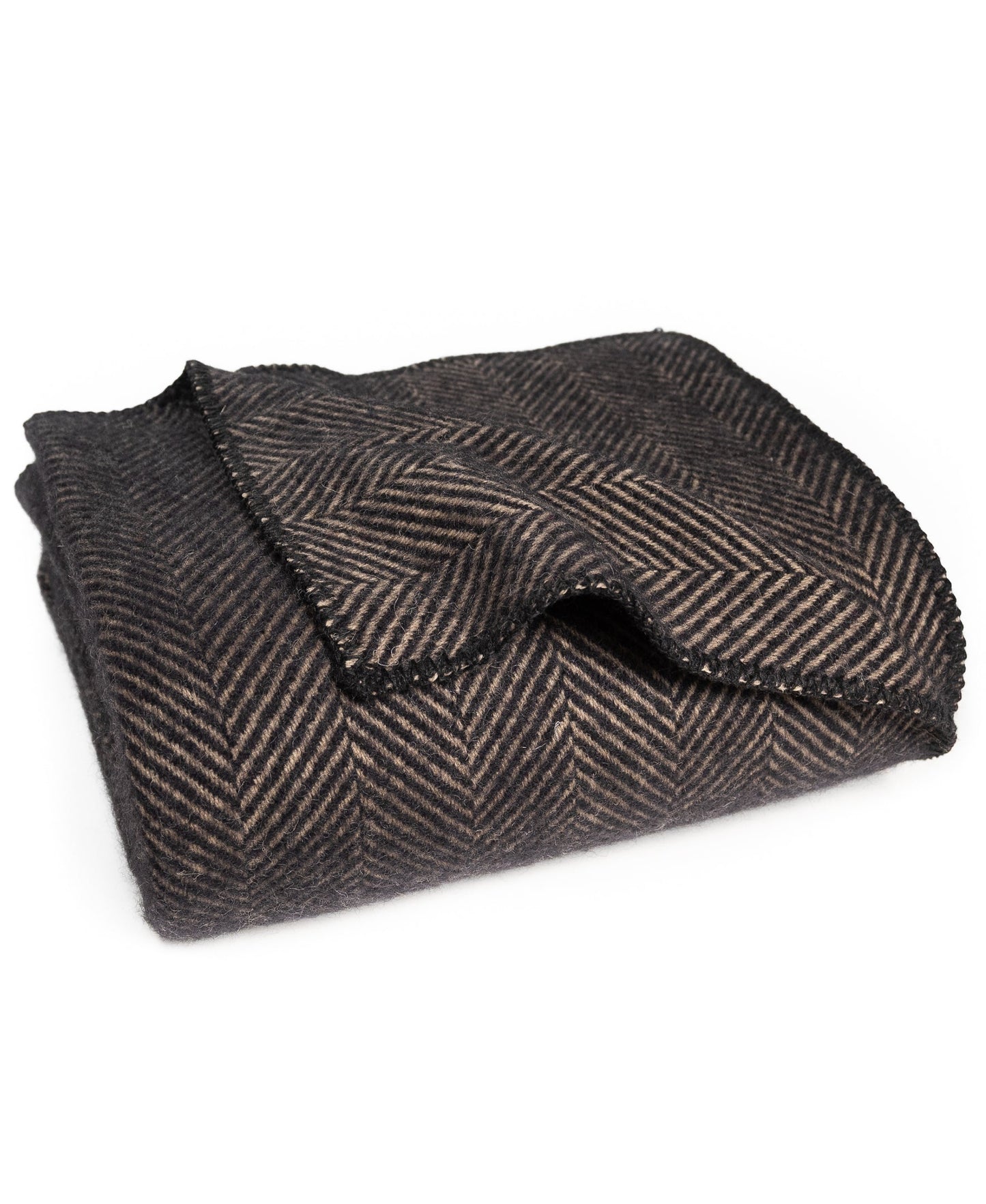 Highland Tweeds BIG Throw ~ Black Herringbone