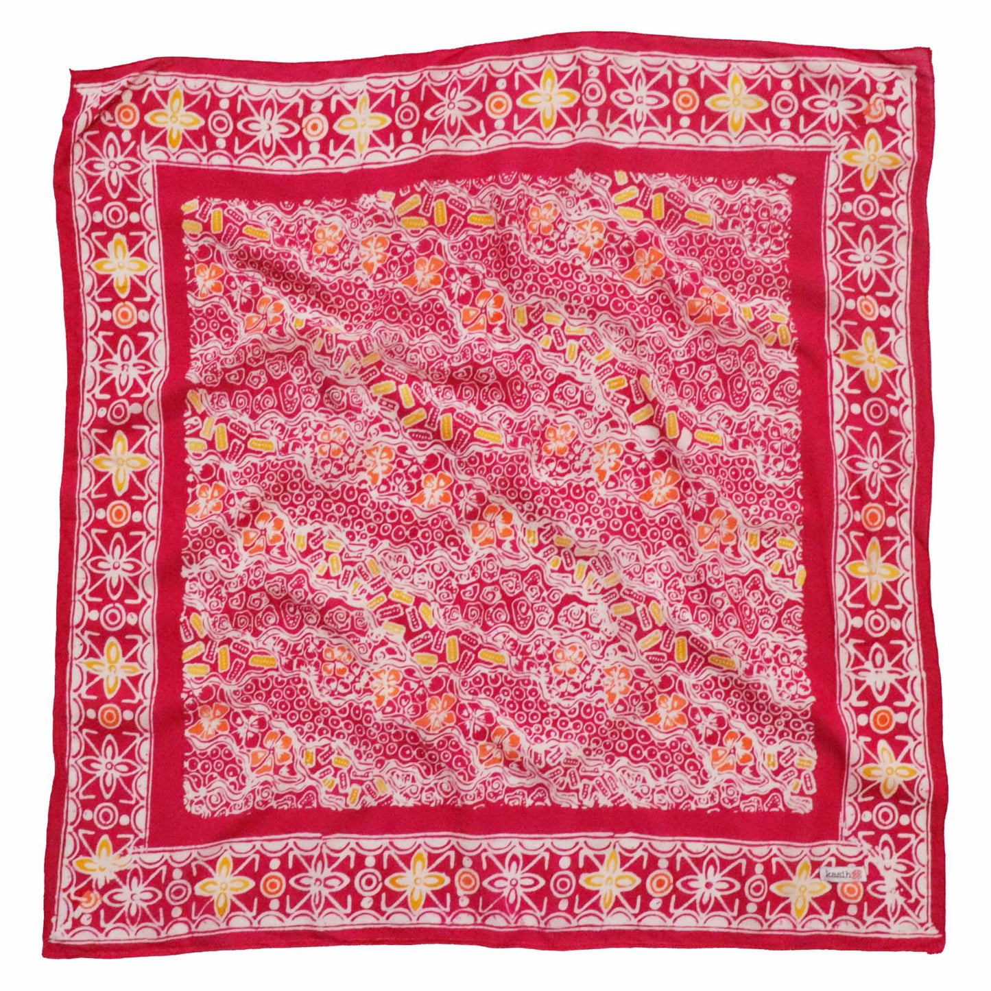 Hand Dyed Batik Bandana, 100% Soft Cotton, Magenta Magic, Pink