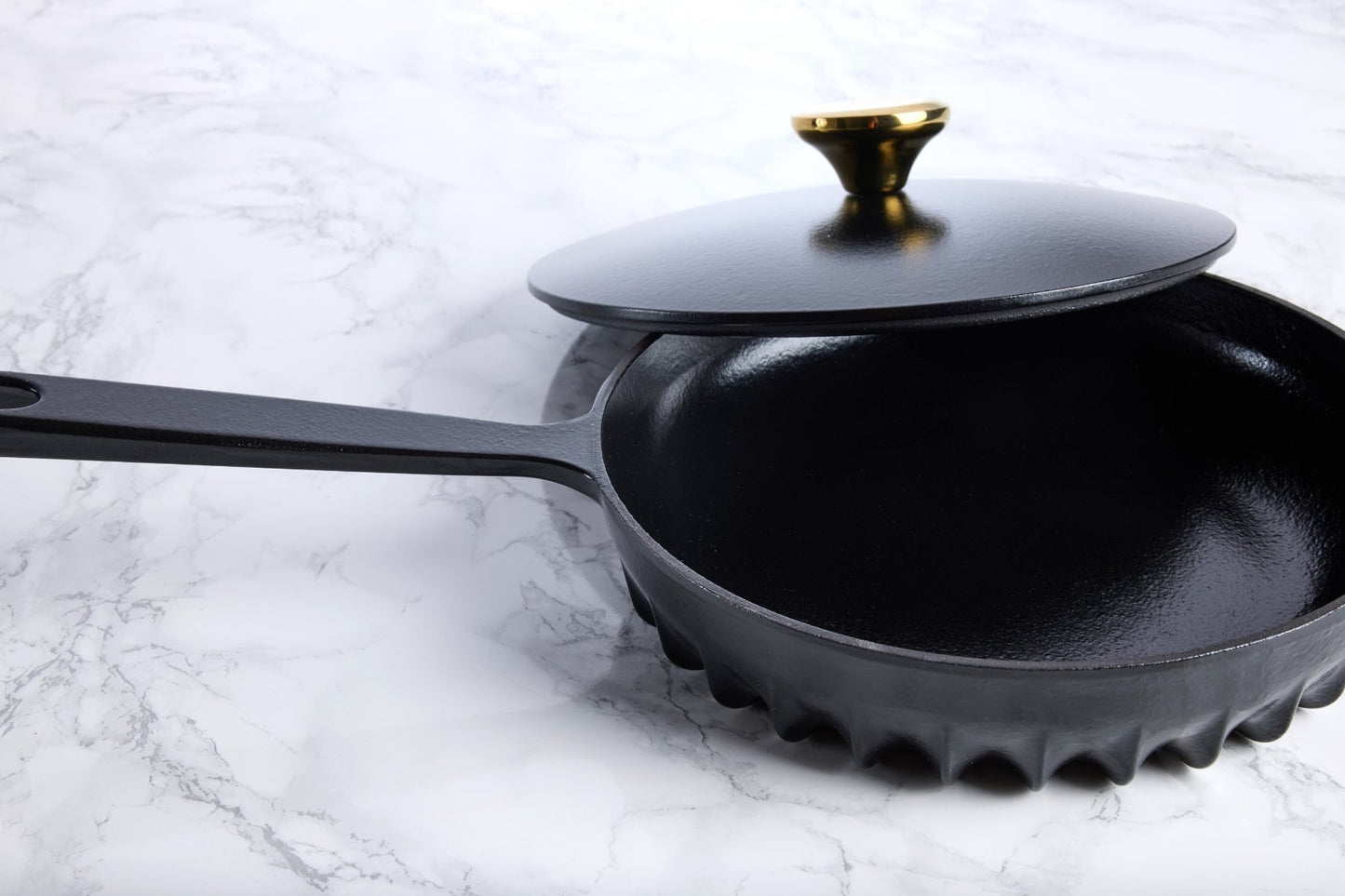 FIREUP Rapid Heat Enameled Cast Iron Caviar Black Frying Pan, 10 In.