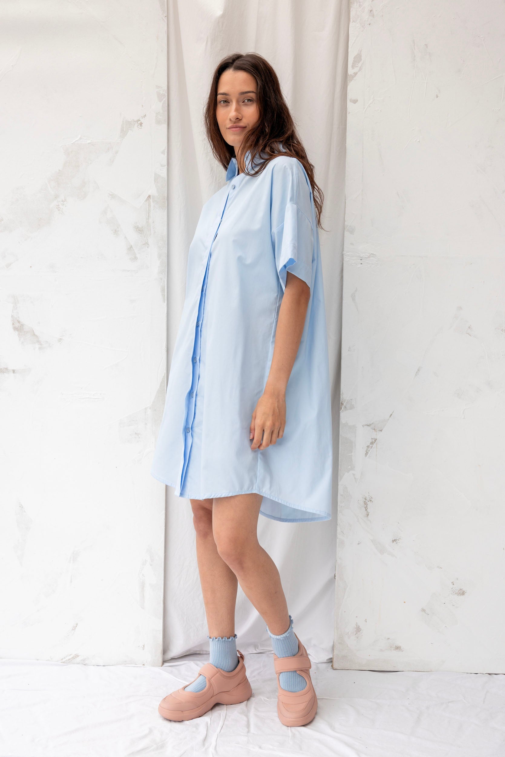 Cooper Shirt Dress | Sky Blue - ReCreate Clothing