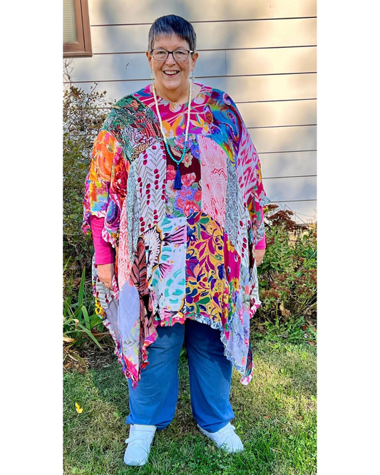 Woodstock Dreams Limited Edition Bohemian Embroidered Color Block Shrug