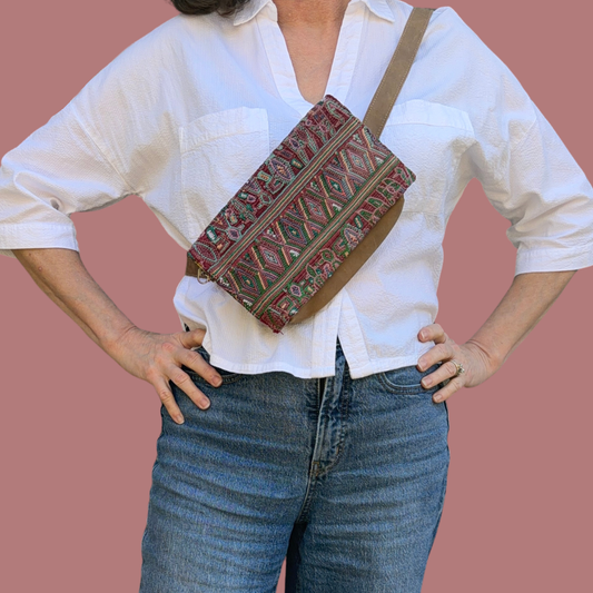 Handmade Vintage Huipil Belt Bag / Wristlet