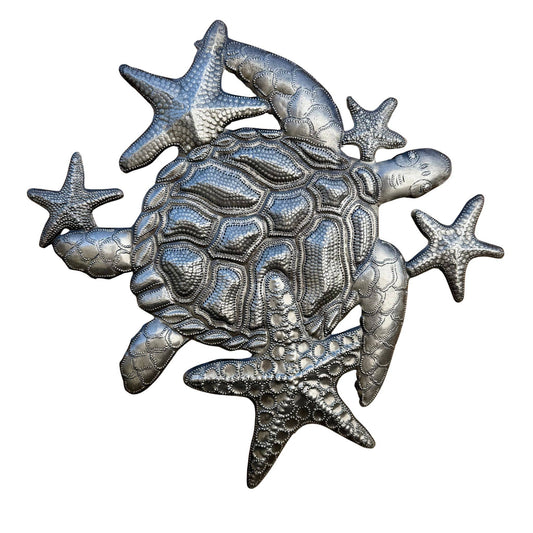 Haitian Sea Turtle & Starfish Metal Wall Art Fair Trade
