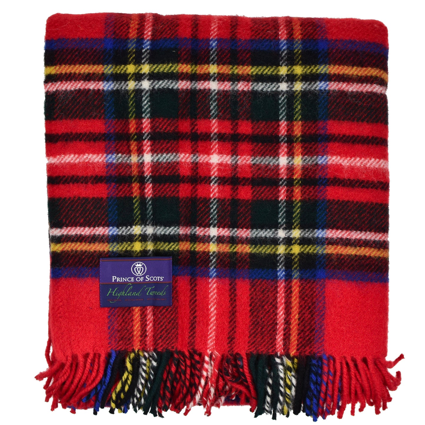 Highland Tweeds Pure New Wool Fluffy Throw - Royal Stewart