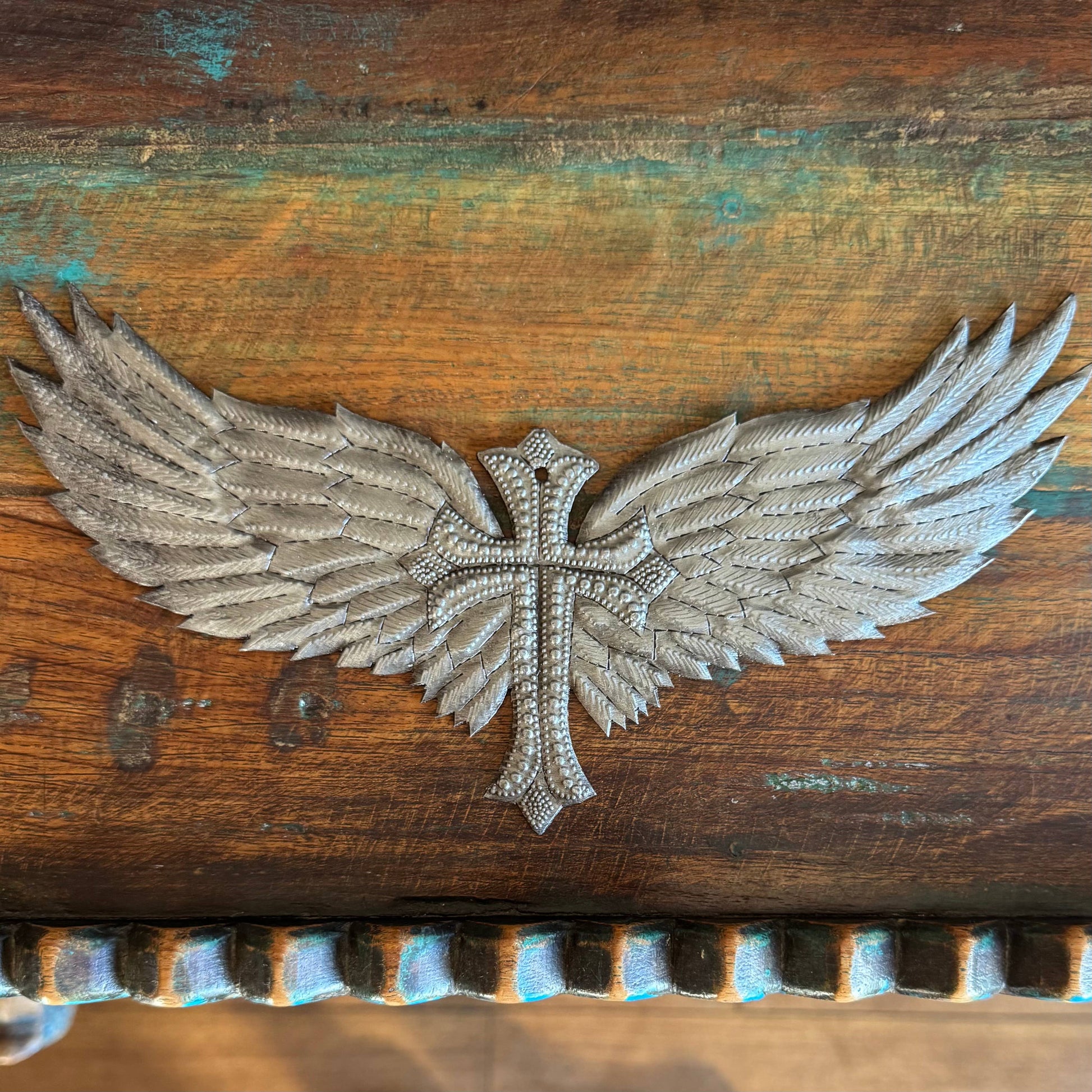 Haitian Metal Art Cross with Wings Brutus Wiseton Steel