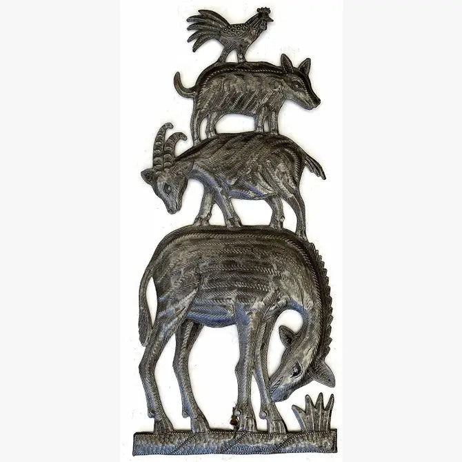 7" x 16.5" Haitian Bremen Animals Fair Trade, Recycled Metal
