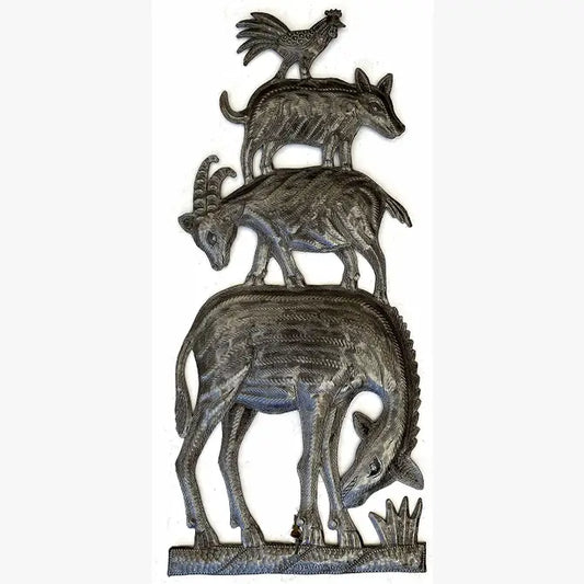 7" x 16.5" Haitian Bremen Animals Fair Trade, Recycled Metal