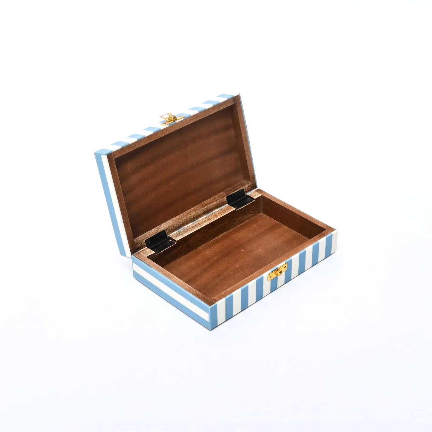 Decorative Box | Striped Resin Rectangle Box | Wood