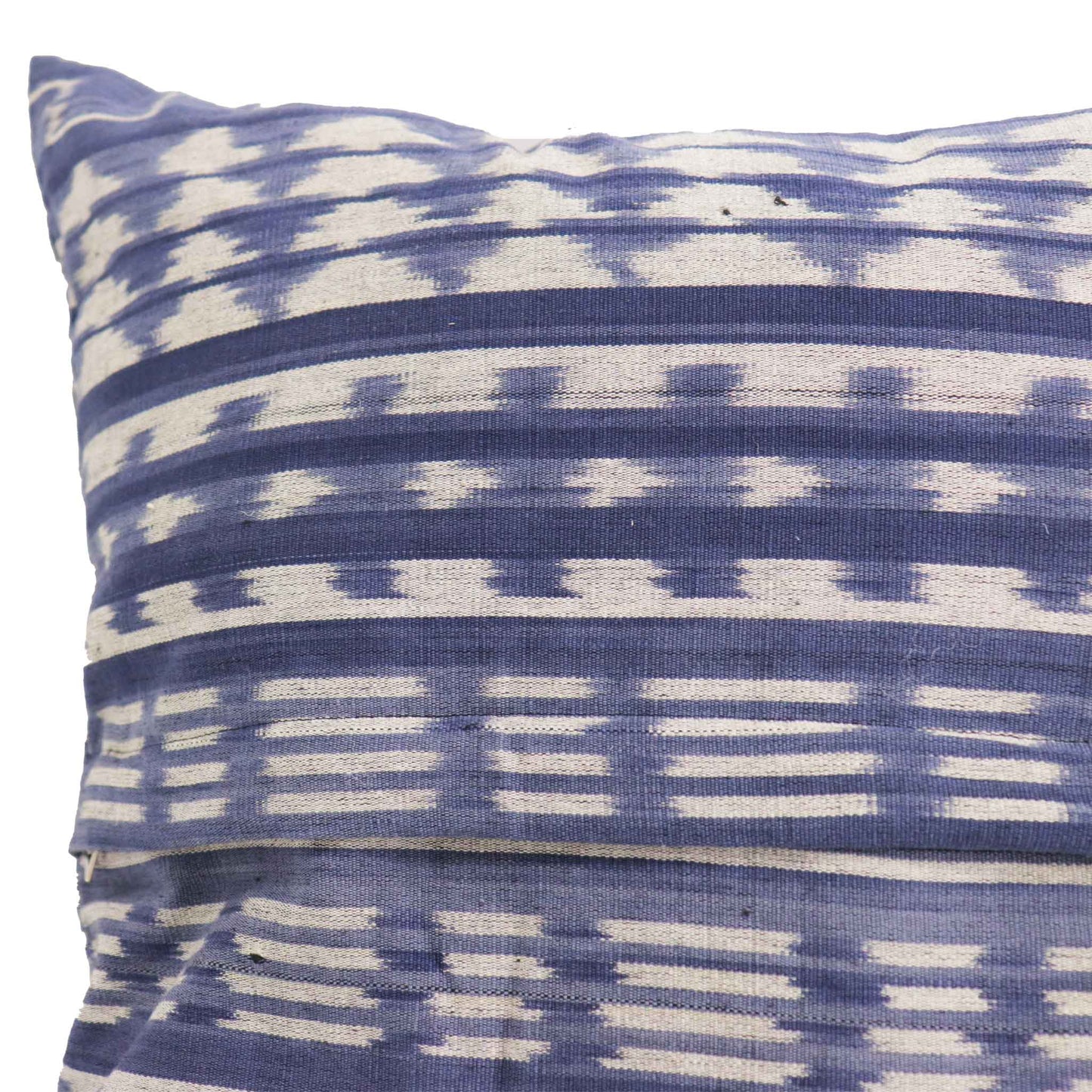 Handwoven Ikat Pillow Cover, Blue. 20 x 20 inches, Cushion Throw
