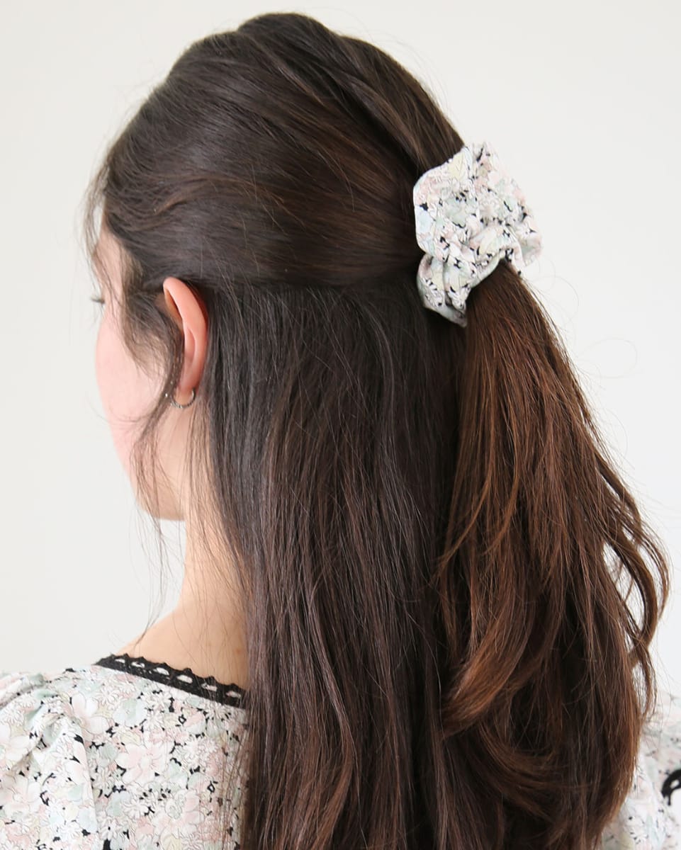 Black Blossom Scrunchie