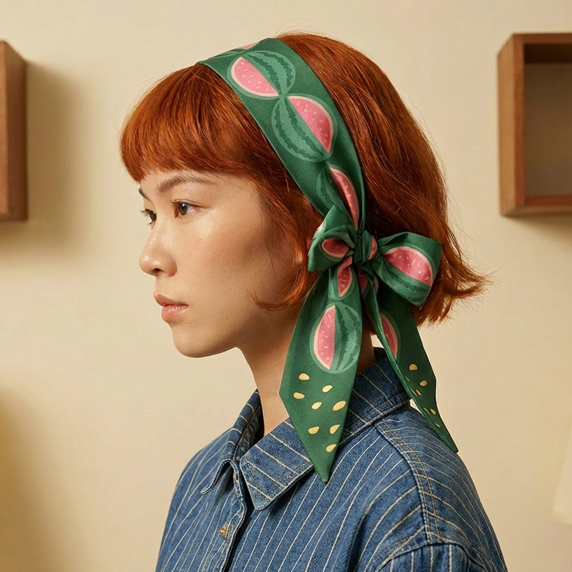 Watermelon Twilly Ribbon Scarf