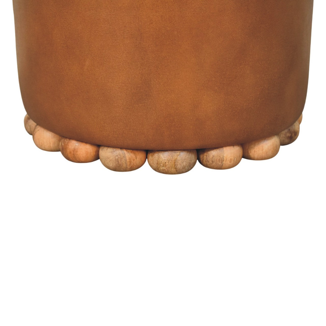 Solid Wood Bola Leather Stool