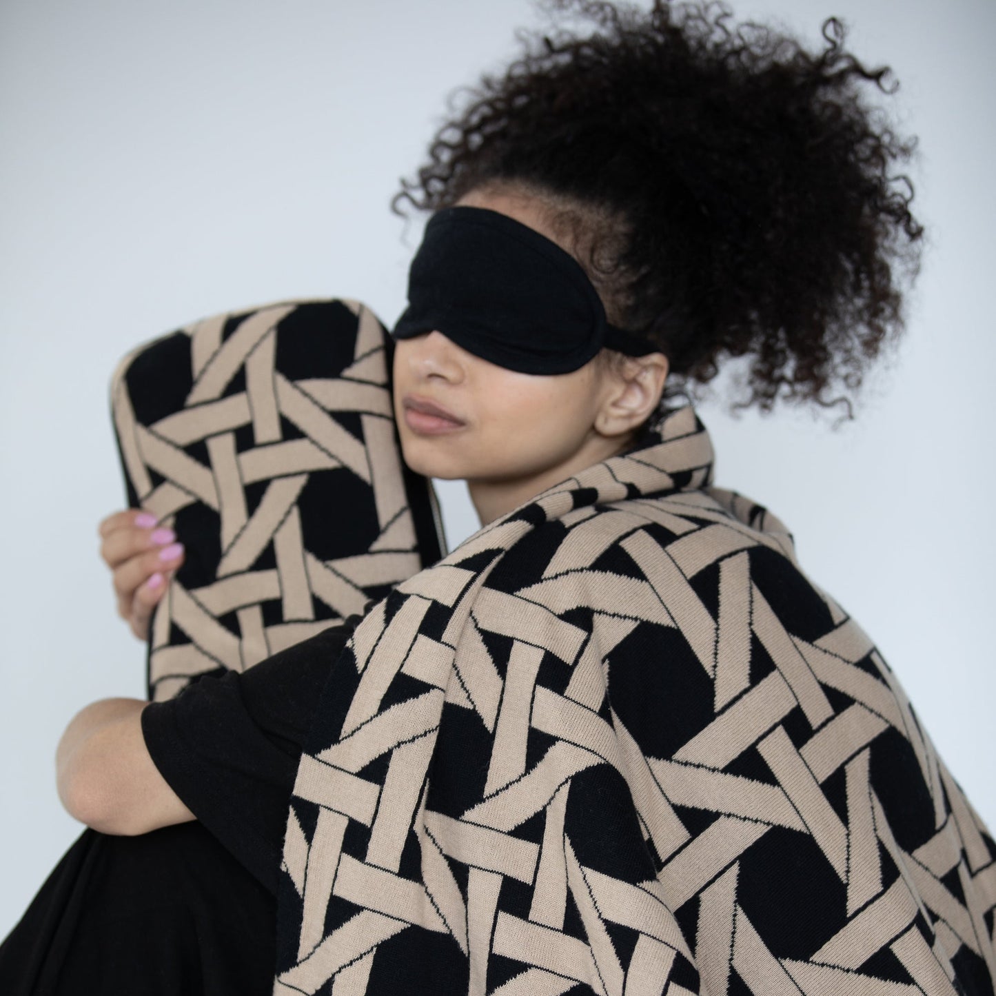 Riti Organic Cotton Travel Blanket and Eye Mask Set