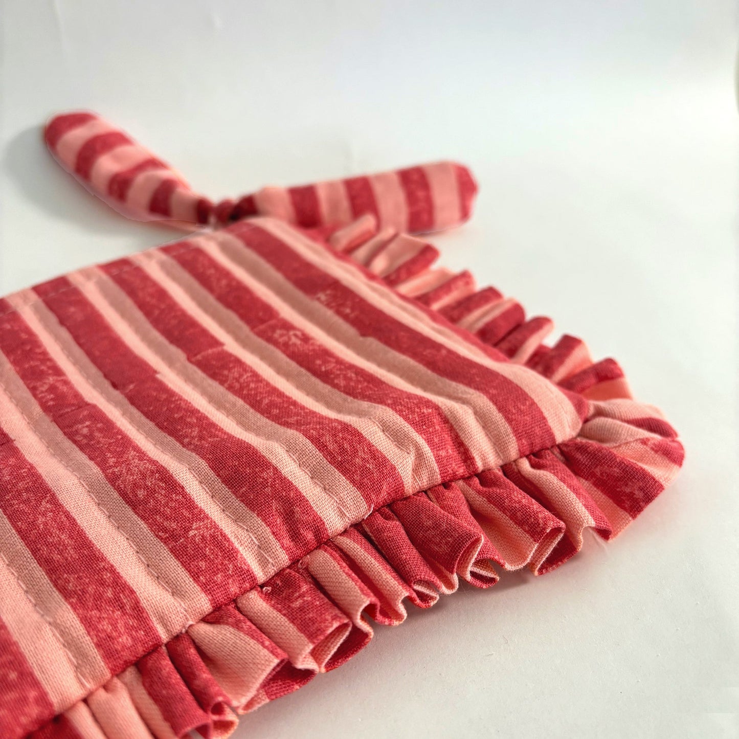 Quilted Cotton Travel Pouch with Frill Detail