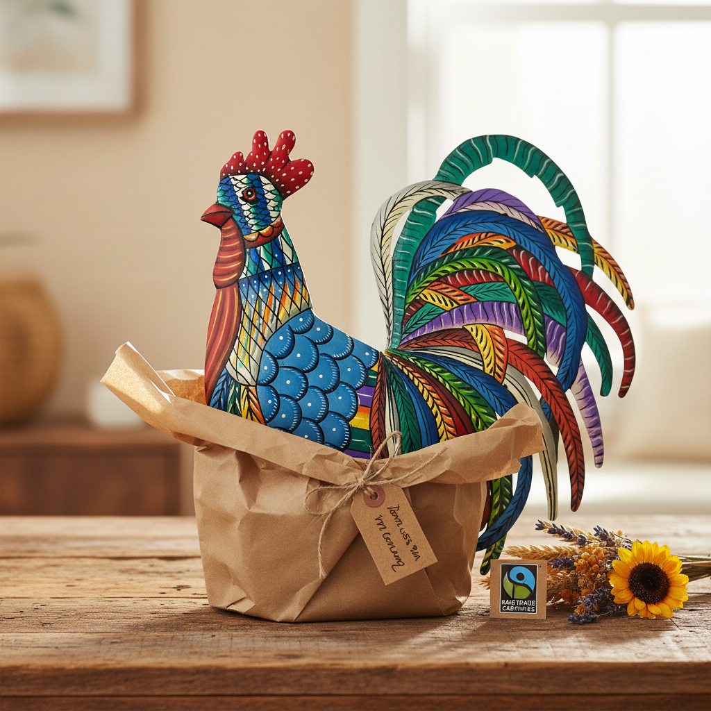 Painted Blue Rooster
