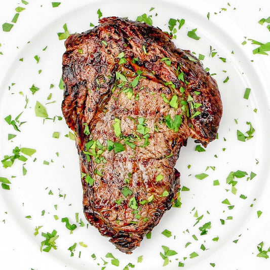 The Patio Daddy-O USDA Prime Grass Fed Boneless Ribeye Steak Box Mushroomery