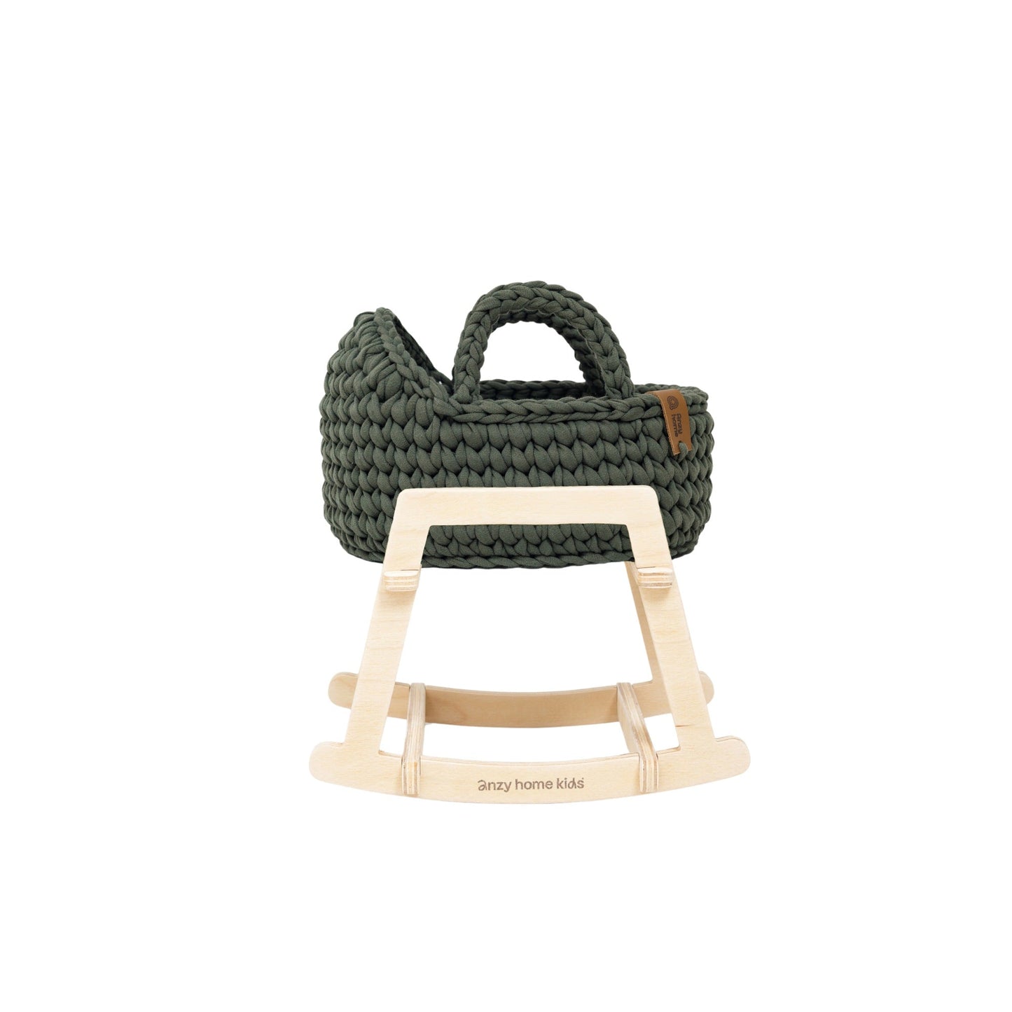 Mini Doll Moses Basket w/Rocking Stand