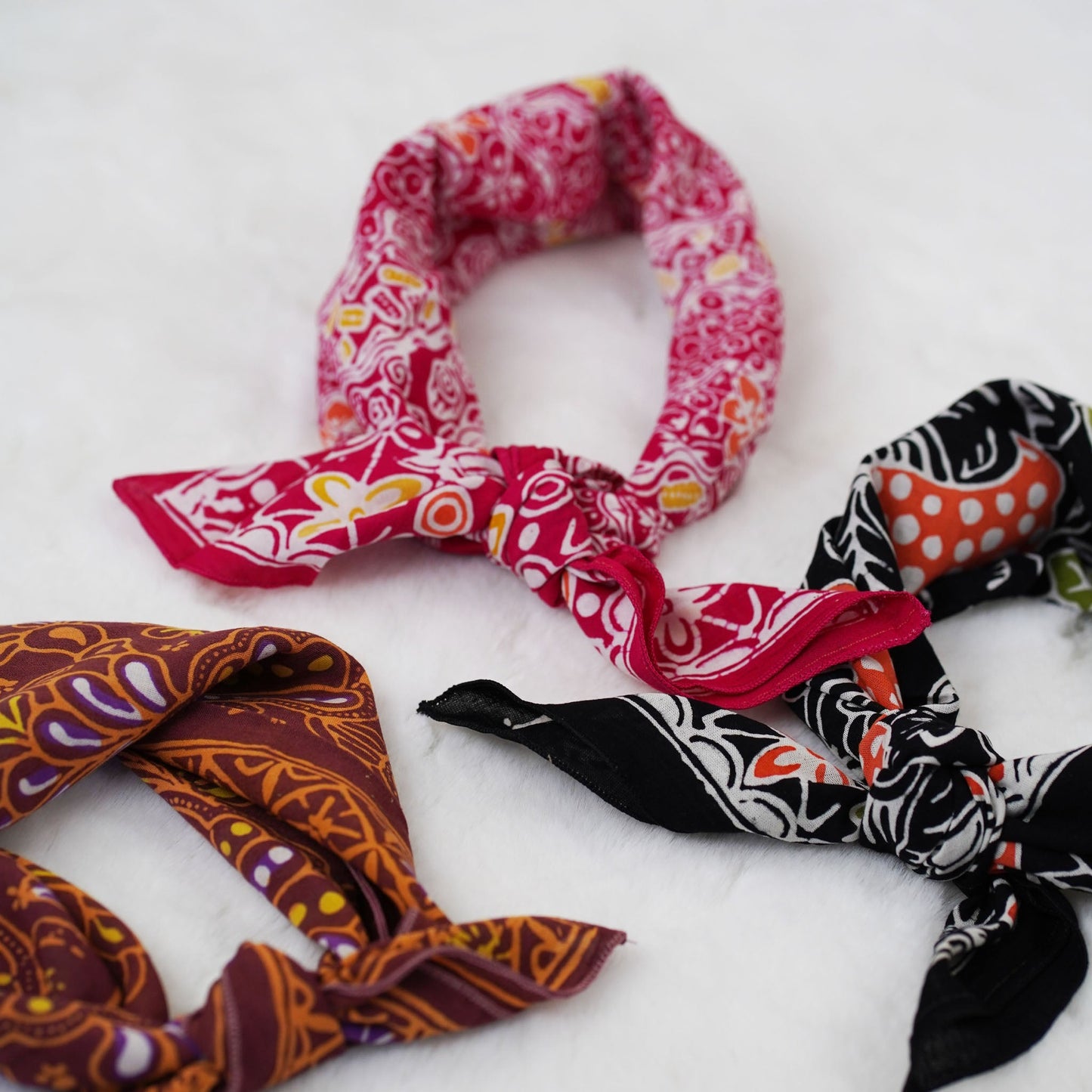 Hand Dyed Batik Bandana, 100% Soft Cotton, Magenta Magic, Pink