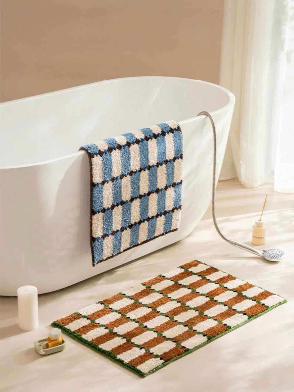 Retro Checker Bath Rug