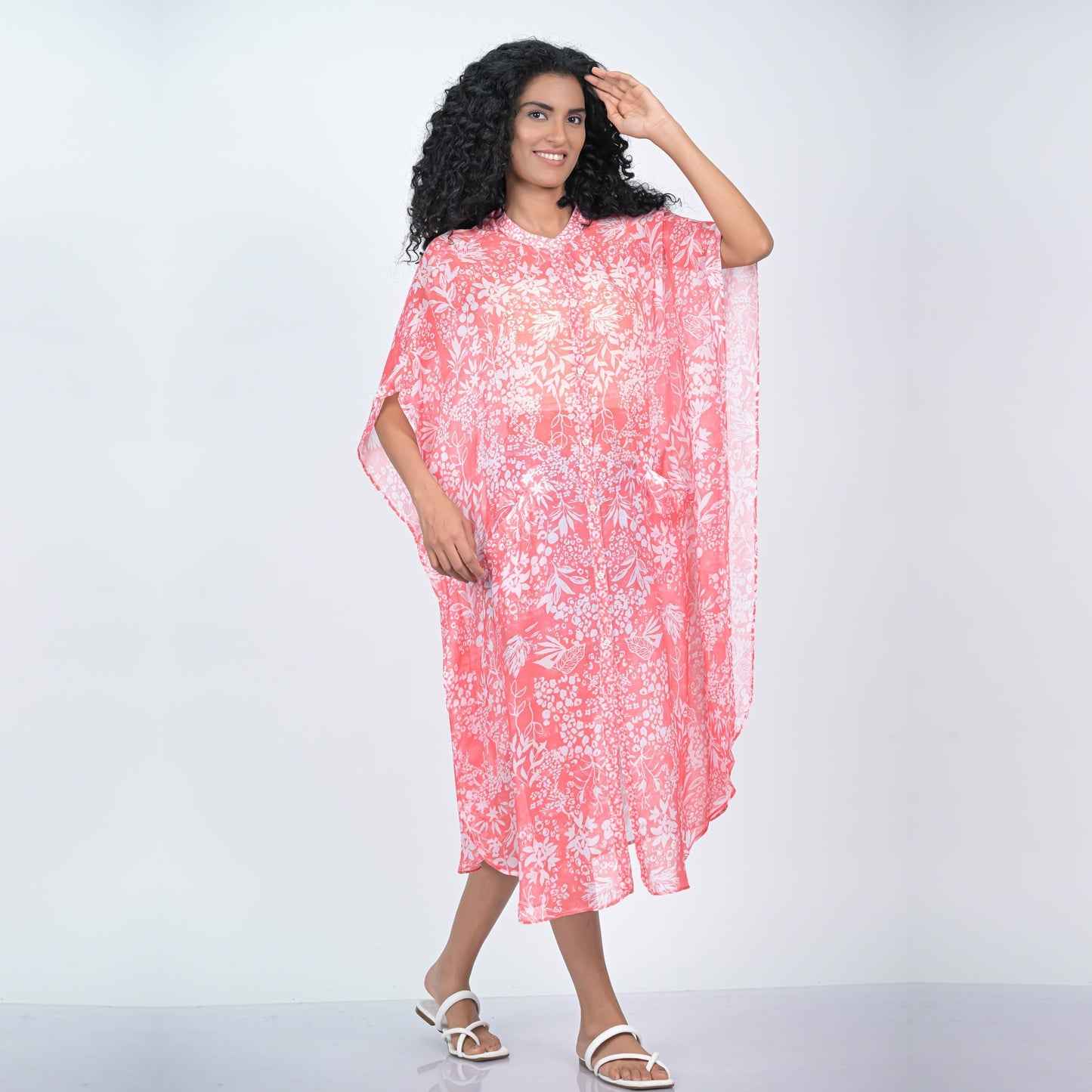 Binary Leaflet Caftan - Blush