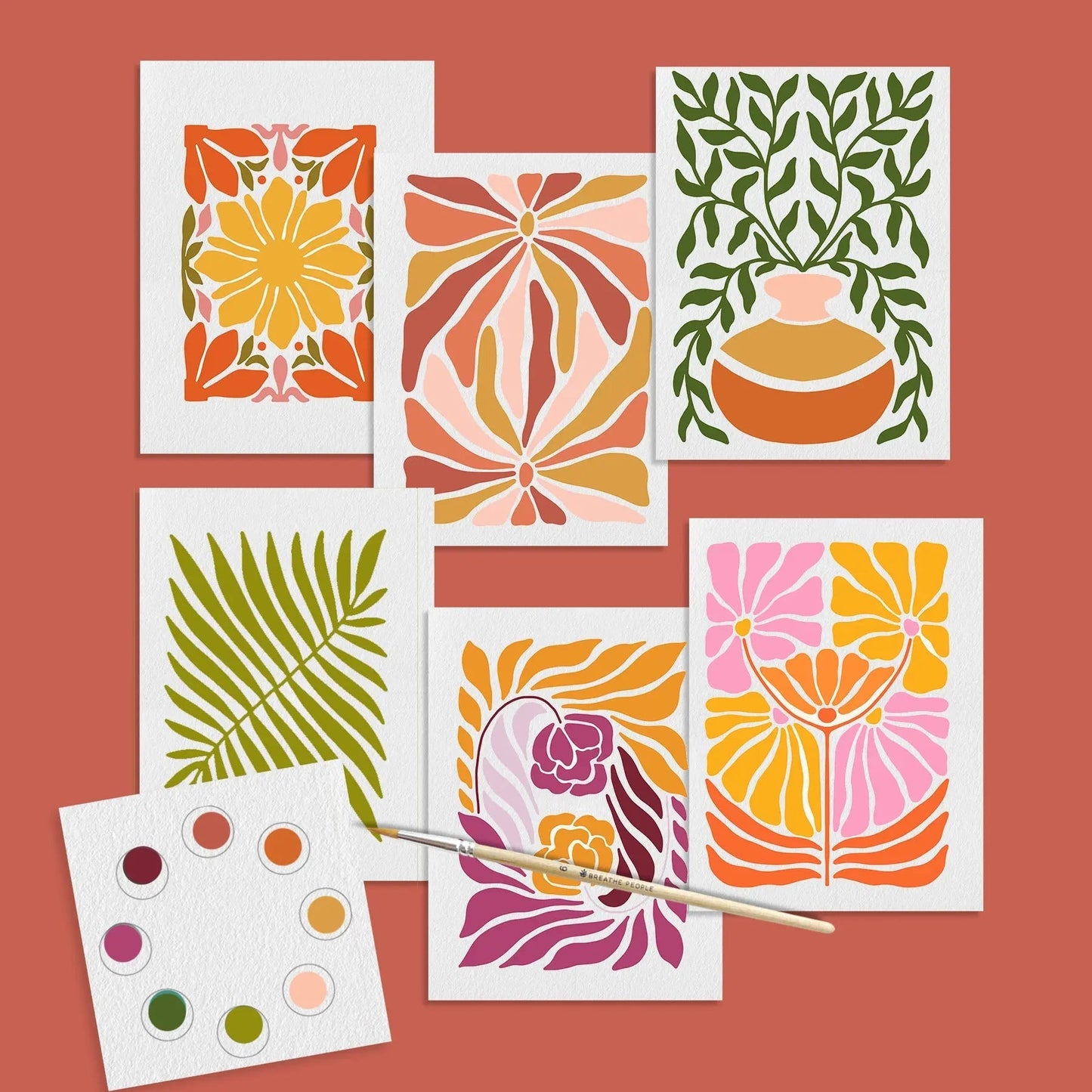 All-in-One Watercolor Art Prints + Postcards: Abstract Botanicals