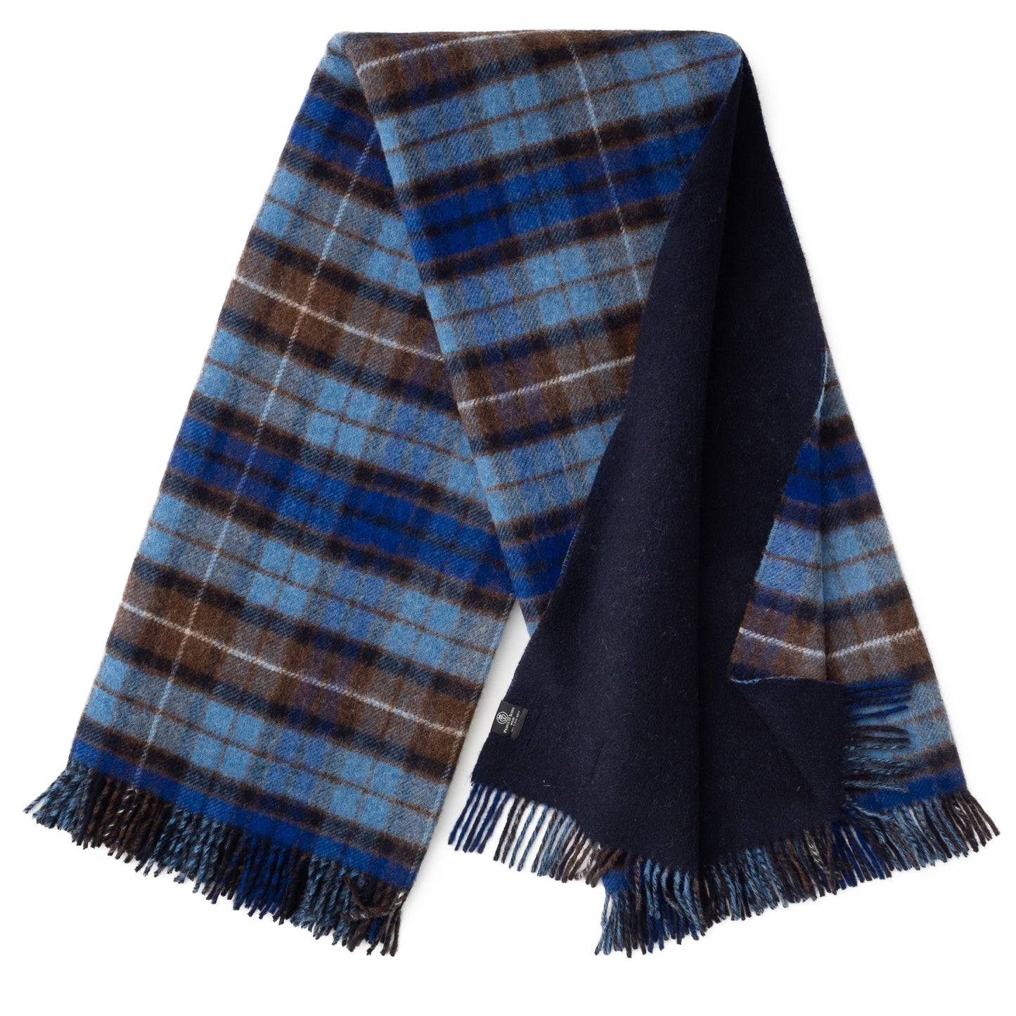 Highland Tweeds Double Cloth Reversible Throw - Blue Buchanan