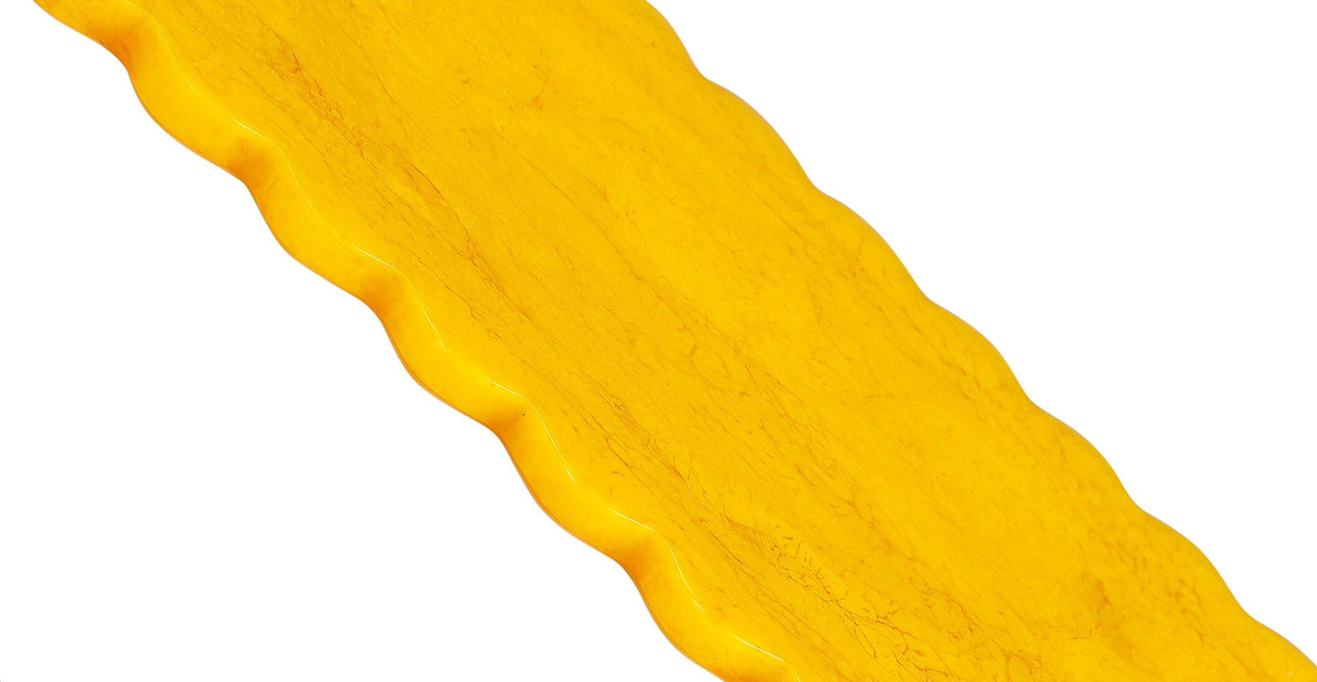 Scallop Rectangular Resin Cheese Board – Mustard , 14 Inches
