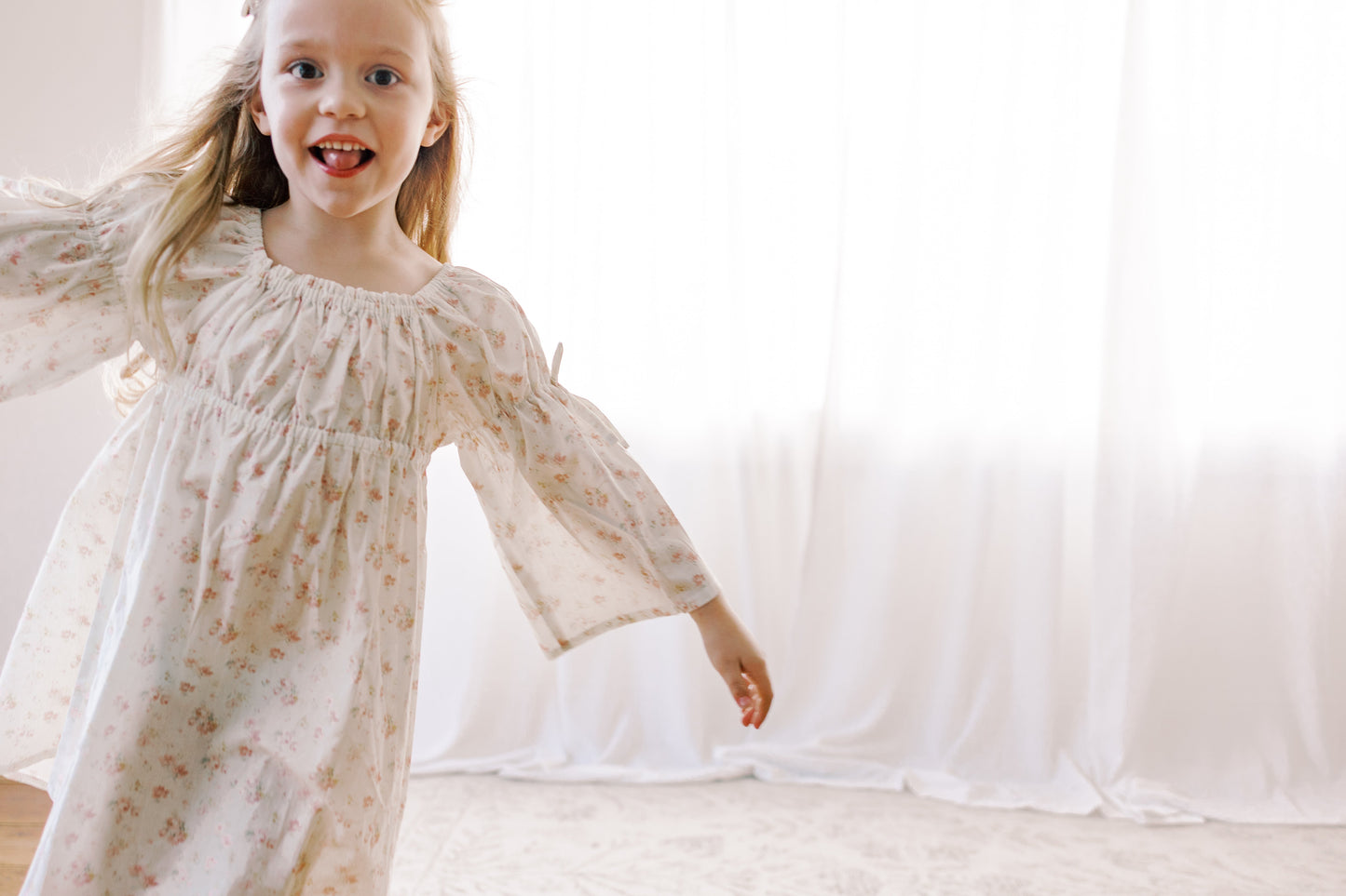 Kennedi Dress | Spring Petal |Bell Sleeve
