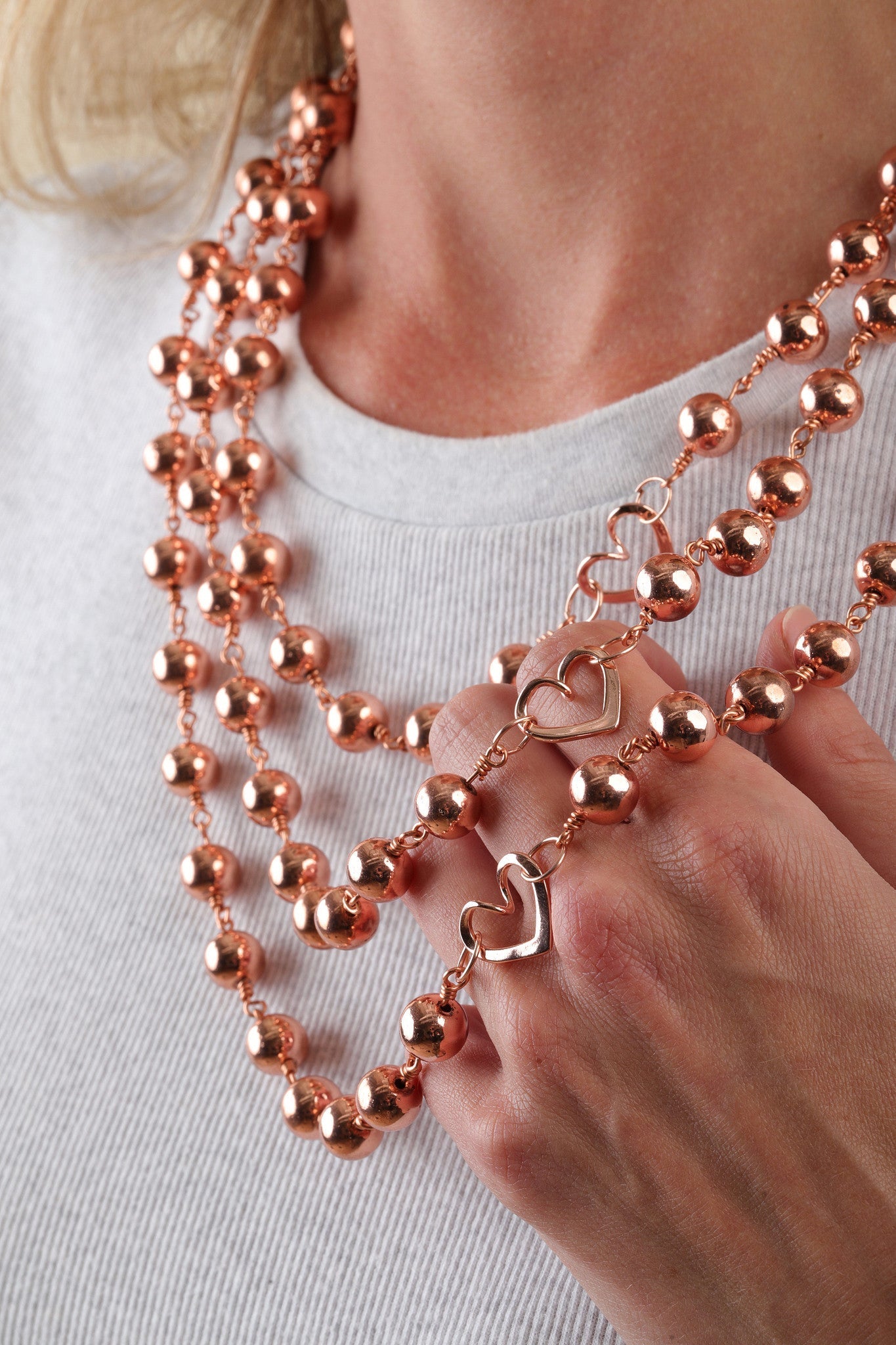 Rose Hematite 3-Layer Socialite Necklace | Magnetic Clasp
