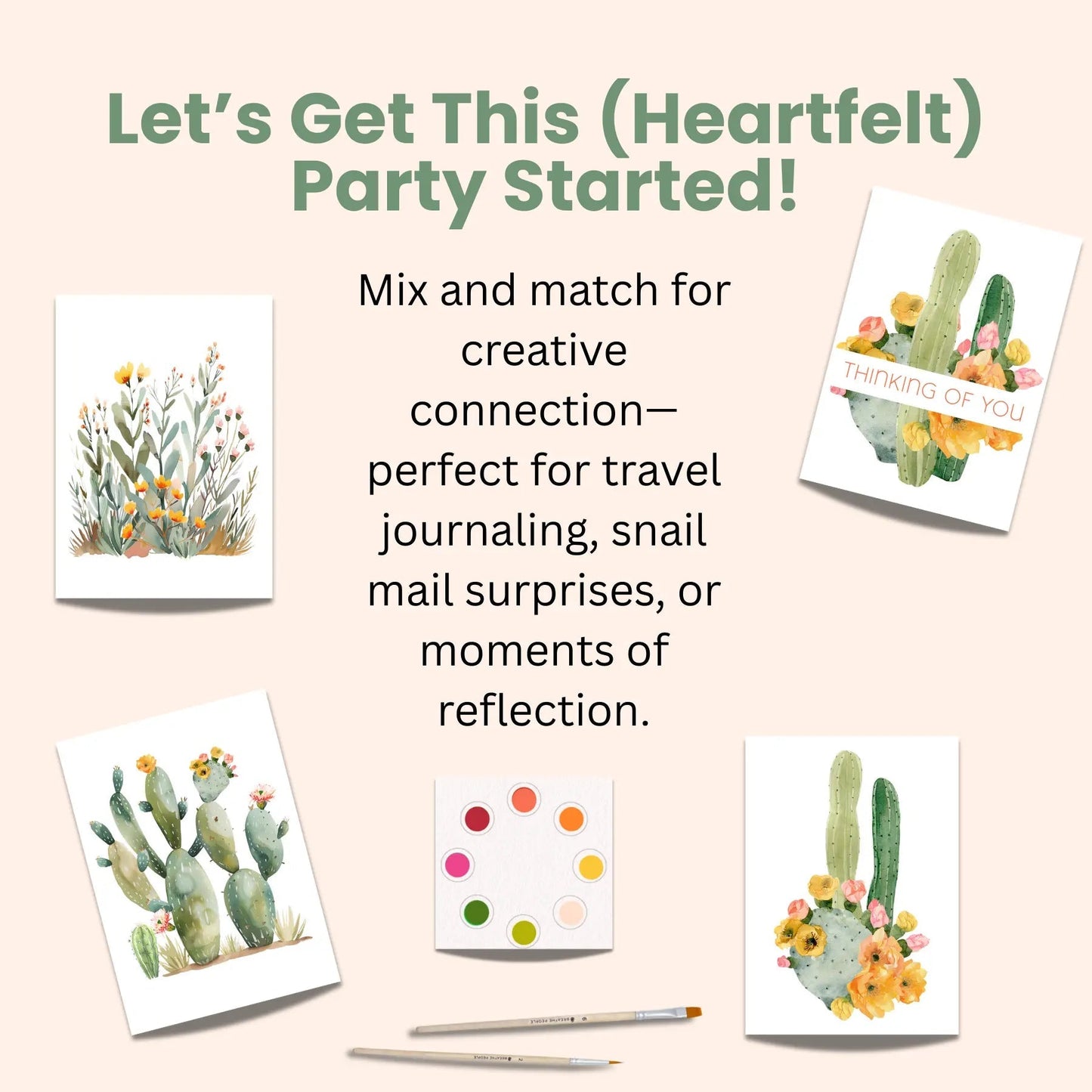 All-in-One Watercolor Art Prints + Postcards: Desert Botanicals