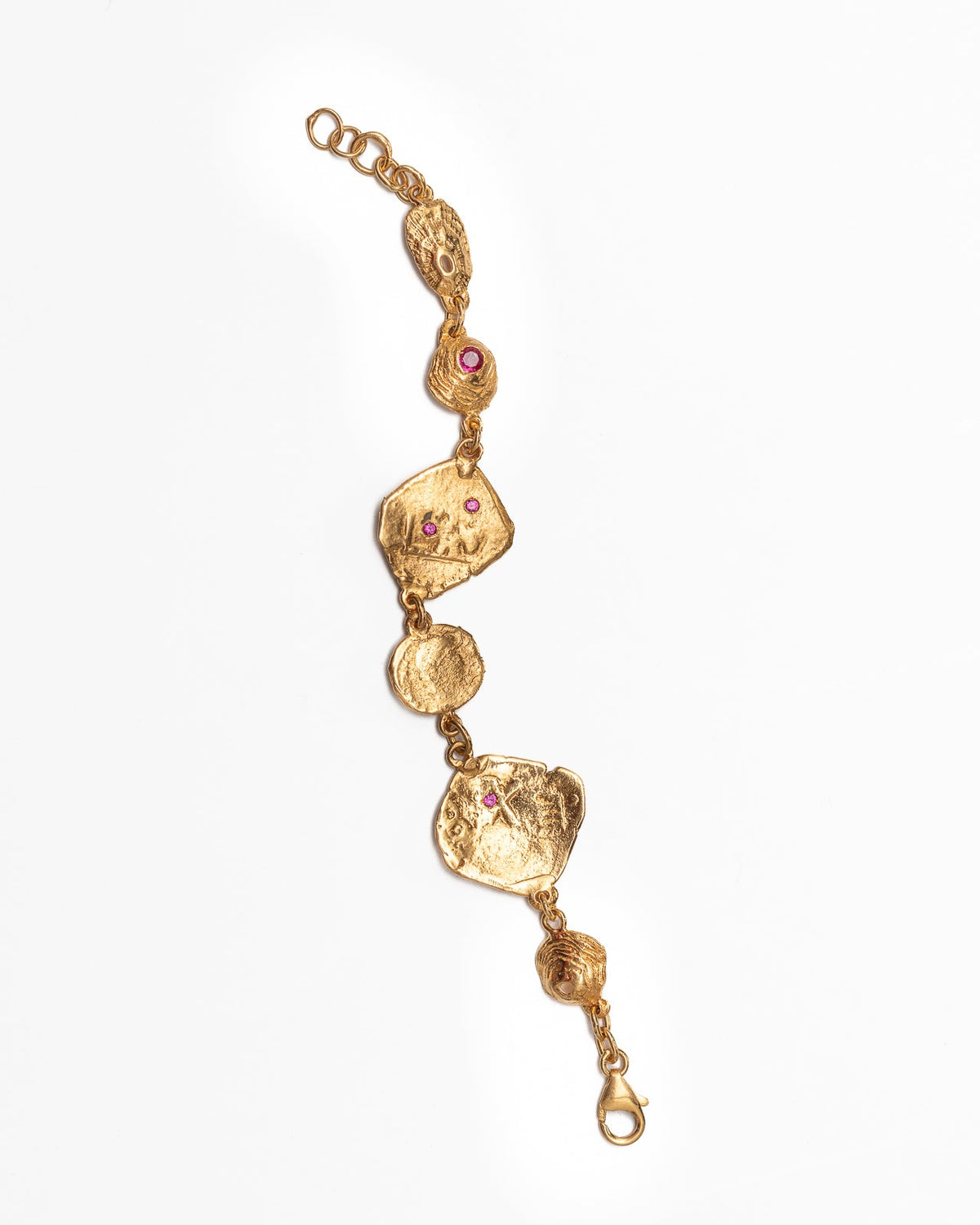 Coin and Limpet Ruby Bracelet