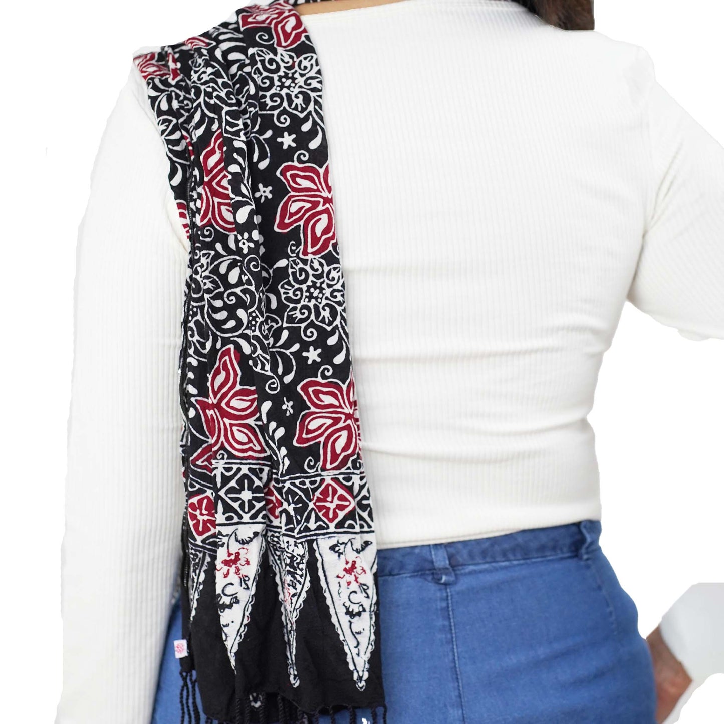Hand Dyed Batik Scarf - Floral Star