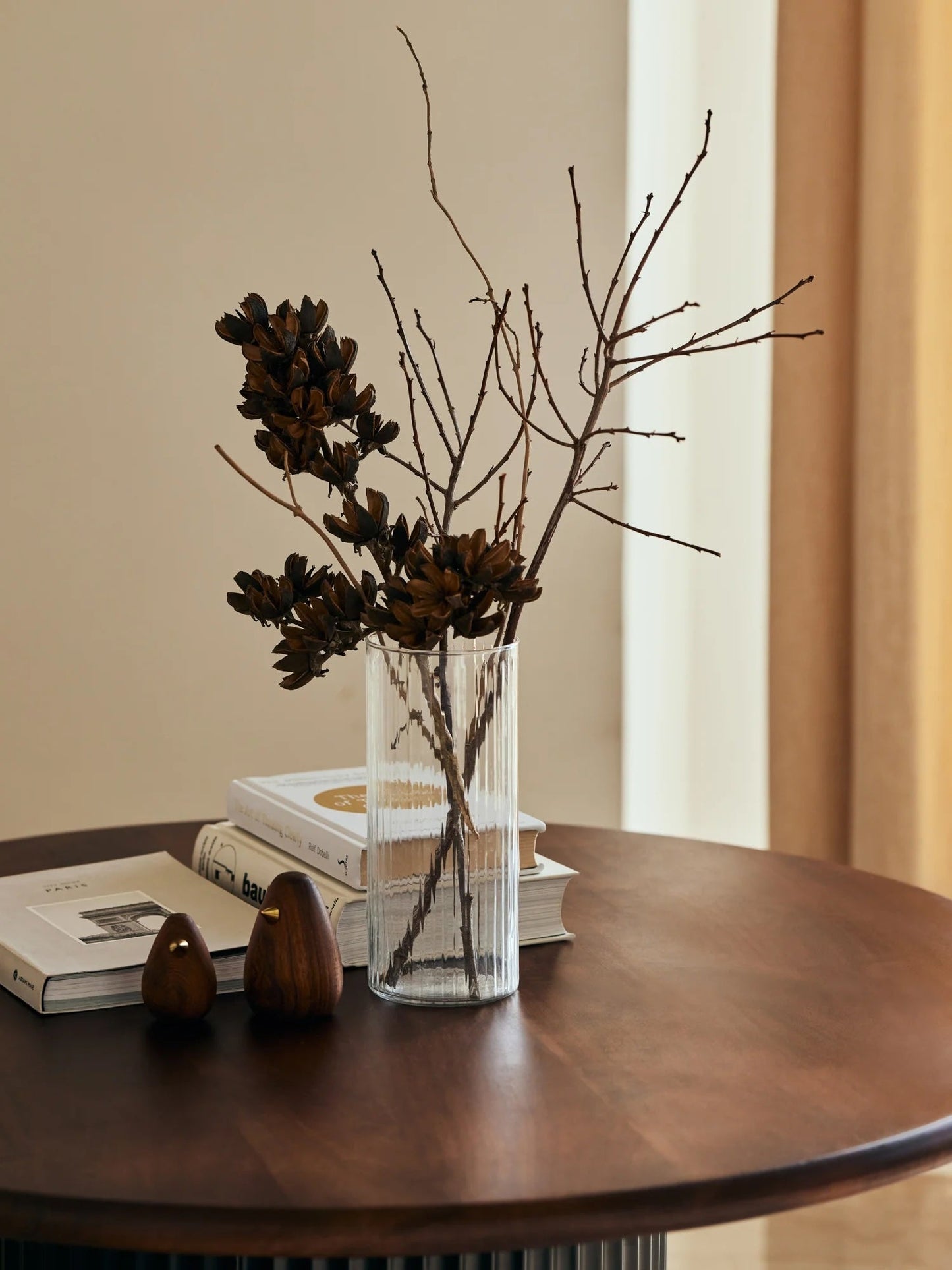 Fluted Glass Vase/Planter, Medium