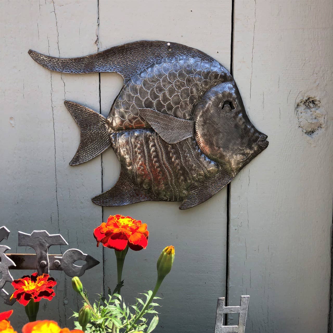 Haitian Metal Angelfish Wall Art Fair Trade 11.5x8