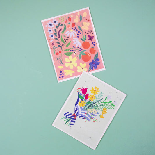 Seed Cards- Floral Print- 8- Pack