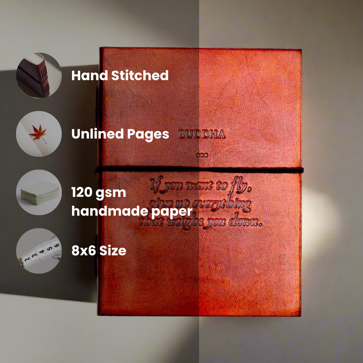 Buddha Quote Leather Journal