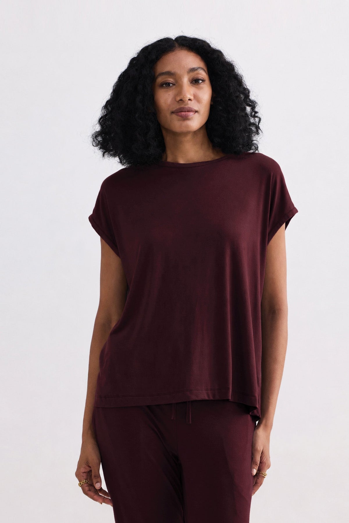 Wide Leg Pant in Merlot