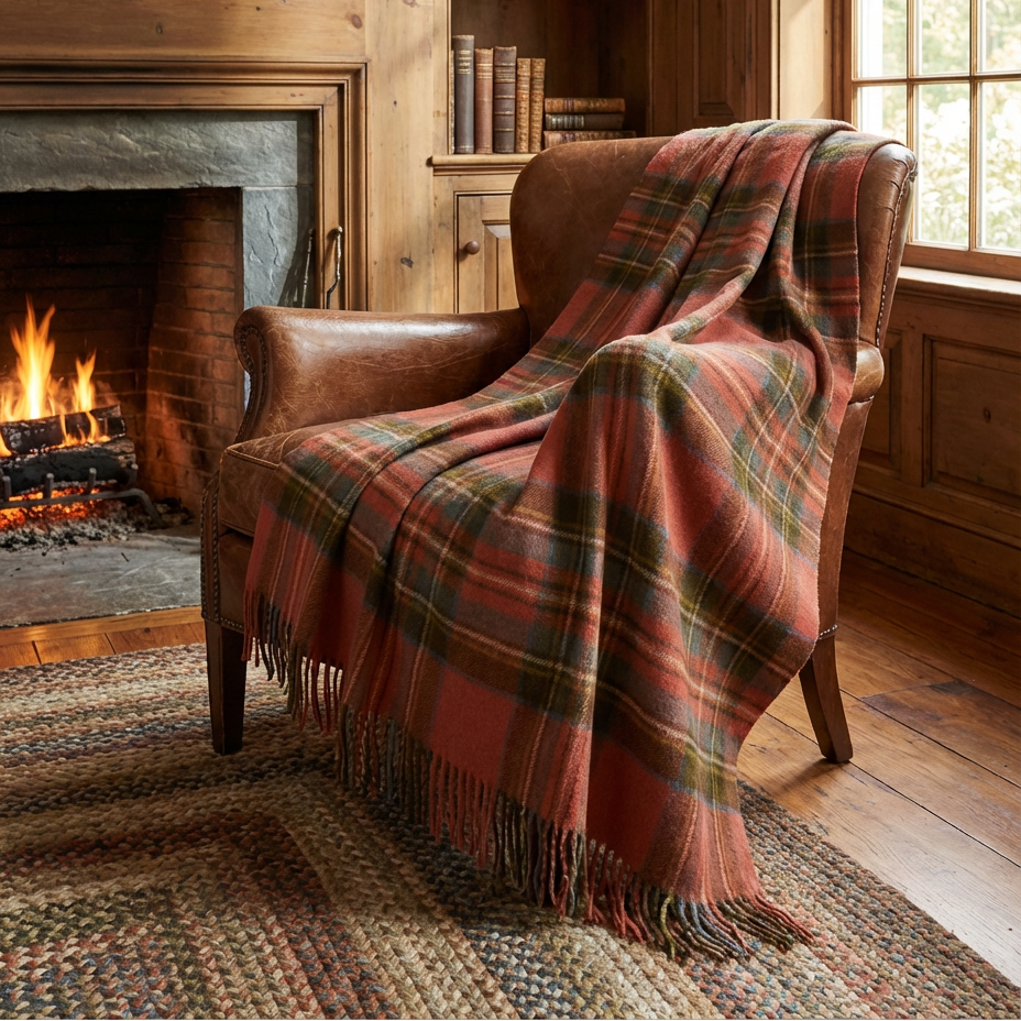 Prince of Scots Merino Wool Throw - Antique Royal Stewart
