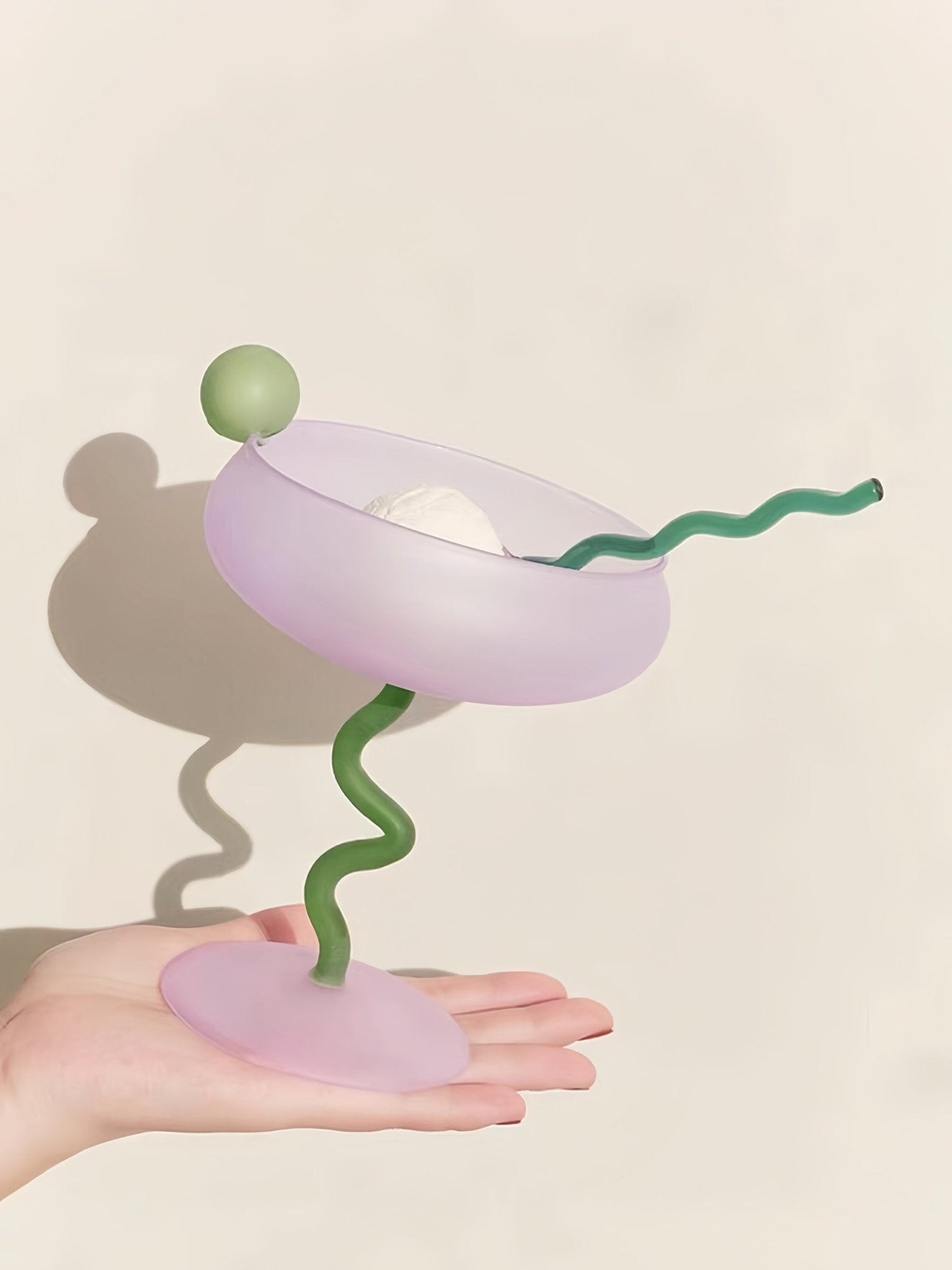 Jelly Bean Wine Glass - Whimsical Eclectic Dopamine Cocktail Coupe