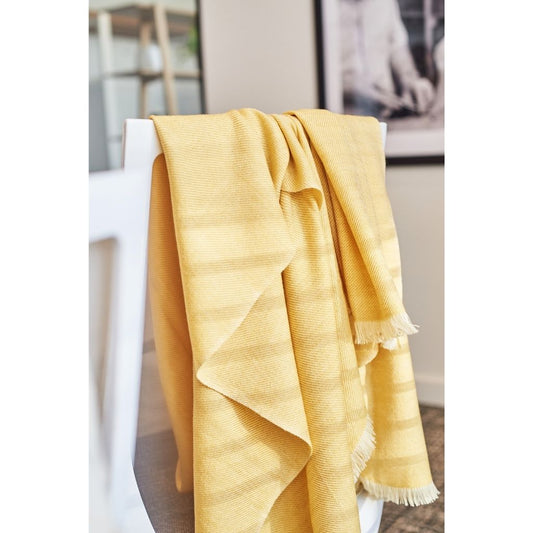 Dandelion Yellow Handloom Merino Light Weight Throw