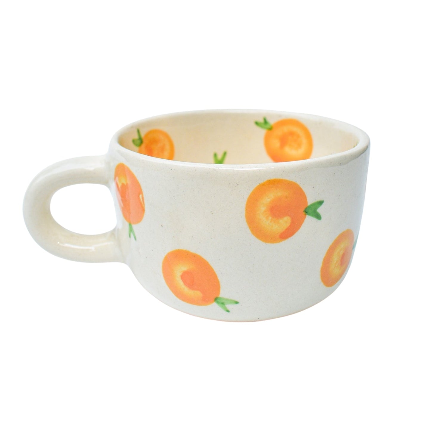 Casa Amarosa Artisan Orange Ceramic Mug – Handmade, 3 Inch