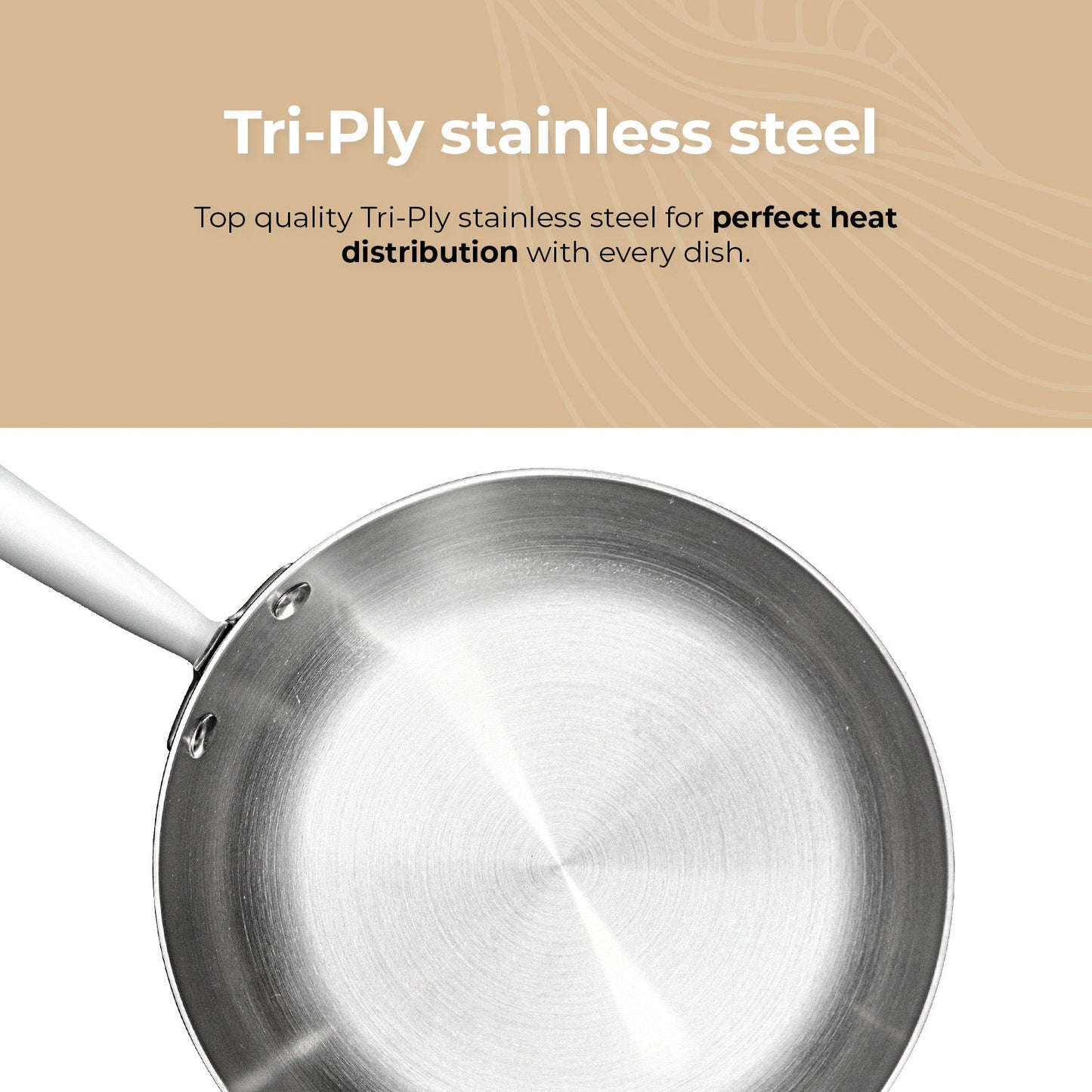 BE | LIVING - Essential Series - 8” / 20 cm Frying Pan - Triply Stainless Steel