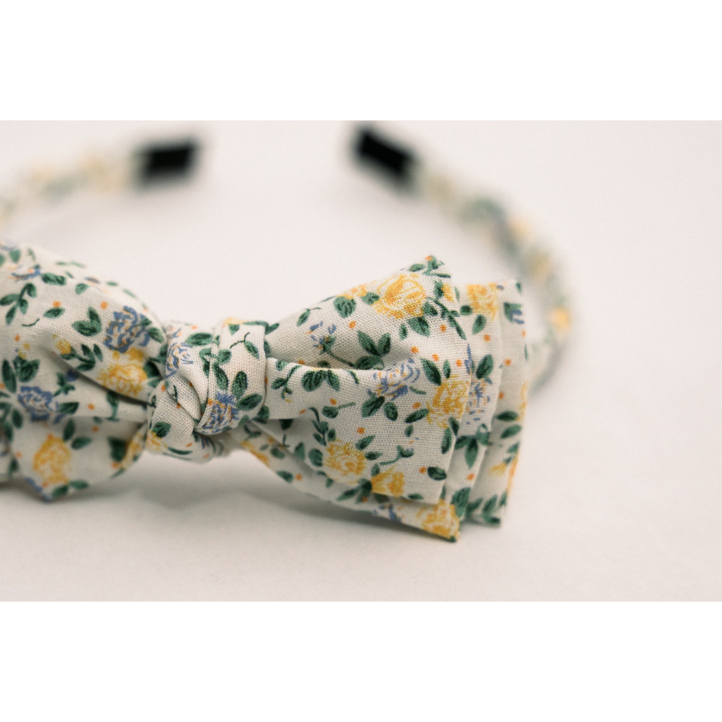 Three Little Bows Headband- Honeysuckle Bloom